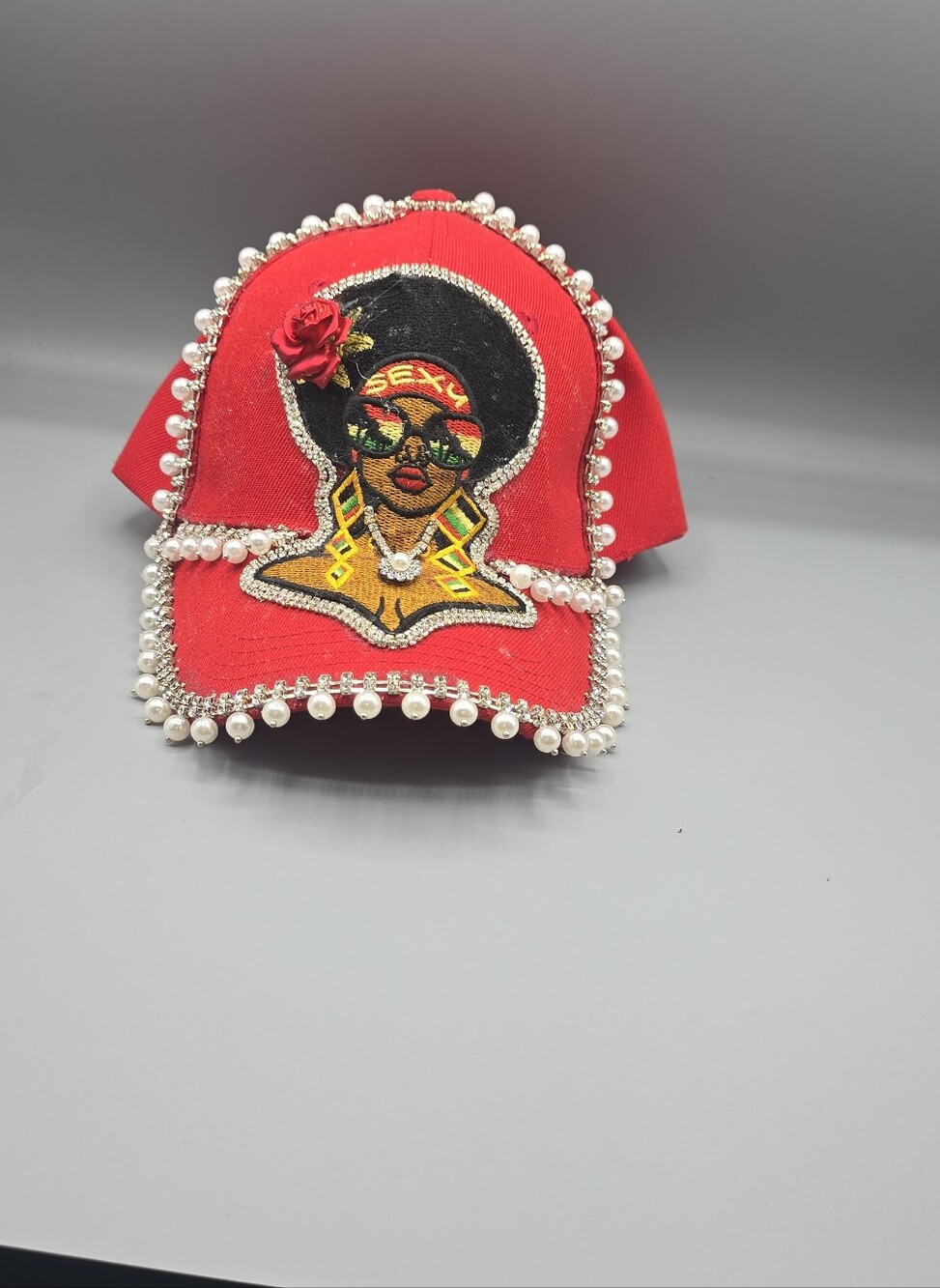 Red Embellished Womens Hst